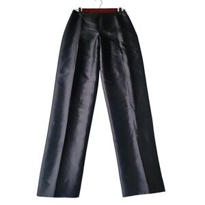 Talbots Black 100% Pure Silk Mid Rise Trousers Pants Lined Size 26 Regular Lengt